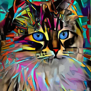 数字艺术 标题为“Olga, cat - Mix med…” 由L.Roche, 原创艺术品, 丙烯
