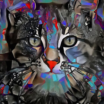 Arte digital titulada "Kalum, cat" por L.Roche, Obra de arte original, Acrílico