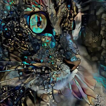 Digital Arts titled "Shalom, cat" by L.Roche, Original Artwork, Acrylic