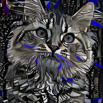 Arte digital titulada "Mishal, cat" por L.Roche, Obra de arte original, Acrílico