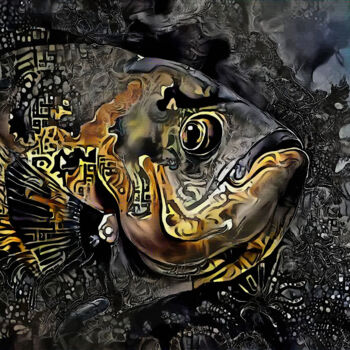 Arts numériques intitulée "Big Fish" par L.Roche, Œuvre d'art originale, Travail numérique 2D