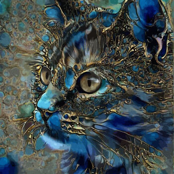 Digital Arts titled "Melizza, cat" by L.Roche, Original Artwork, Acrylic