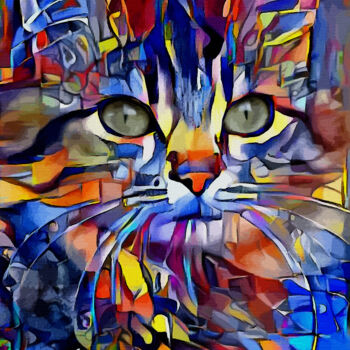 Arts numériques intitulée "Zunia, cat" par L.Roche, Œuvre d'art originale, Acrylique