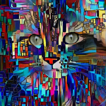 Arts numériques intitulée "El gato del quinto,…" par L.Roche, Œuvre d'art originale, Acrylique