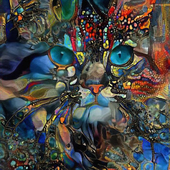 Digital Arts titled "Gala, cat" by L.Roche, Original Artwork, Acrylic