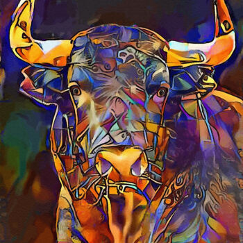 Digital Arts titled "Astor bull" by L.Roche, Original Artwork, Acrylic