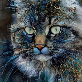 Arts numériques intitulée "Alma, cat" par L.Roche, Œuvre d'art originale, Acrylique