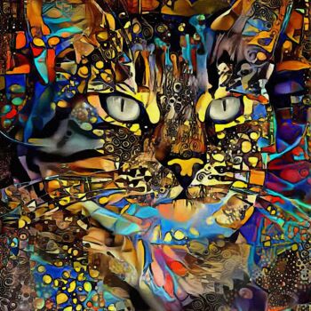 Цифровое искусство под названием "Aladina, cat" - L.Roche, Подлинное произведение искусства, Акрил