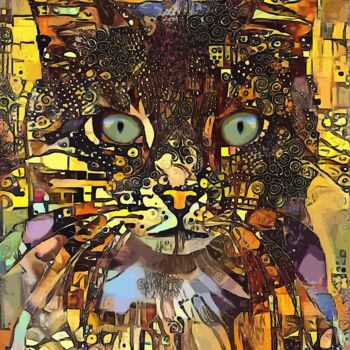 「Jany, cat - Mix med…」というタイトルのデジタルアーツ L.Rocheによって, オリジナルのアートワーク, アクリル
