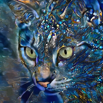 Digital Arts titled "Galyn, cat" by L.Roche, Original Artwork, Acrylic
