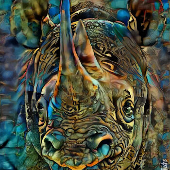 Artes digitais intitulada "Rhino 750" por L.Roche, Obras de arte originais, Trabalho Digital 2D