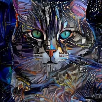 Digital Arts titled "Farry, cat" by L.Roche, Original Artwork, Acrylic