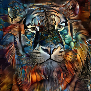 Artes digitais intitulada "Tiger Millenium" por L.Roche, Obras de arte originais, Trabalho Digital 2D
