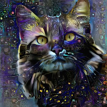 Digital Arts titled "Sagu, cat" by L.Roche, Original Artwork, Acrylic