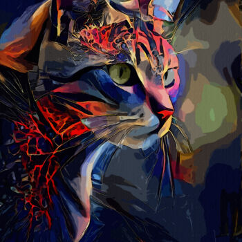 数字艺术 标题为“Zayra, cat” 由L.Roche, 原创艺术品, 丙烯