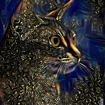 Digital Arts με τίτλο "Karol, cat" από L.Roche, Αυθεντικά έργα τέχνης, Ακρυλικό