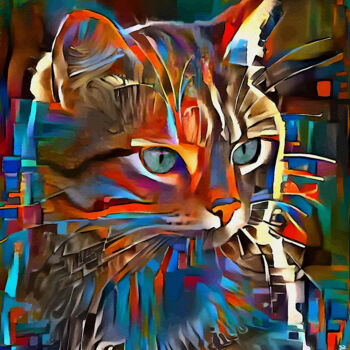 Arts numériques intitulée "Synette, cat" par L.Roche, Œuvre d'art originale, Acrylique