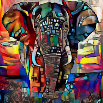 Arte digitale intitolato "Rainbow-Dumbo" da L.Roche, Opera d'arte originale, Lavoro digitale 2D