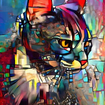 Arts numériques intitulée "Cataka, cat" par L.Roche, Œuvre d'art originale, Acrylique