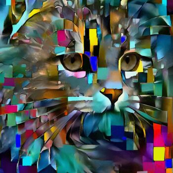 Цифровое искусство под названием "Zazzy, cat" - L.Roche, Подлинное произведение искусства, Акрил