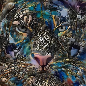 Digitale Kunst mit dem Titel "Arhane, Tiger" von L.Roche, Original-Kunstwerk, 2D digitale Arbeit
