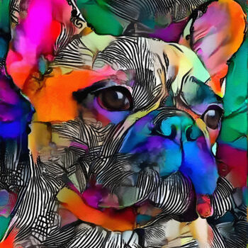 Digitale Kunst getiteld "El Bouly, dog" door L.Roche, Origineel Kunstwerk, 2D Digital Work