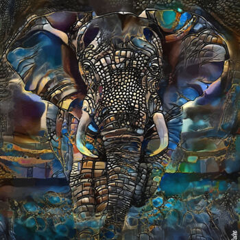 Arts numériques intitulée "Eléphant 6300" par L.Roche, Œuvre d'art originale, Travail numérique 2D