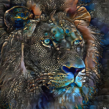 Arts numériques intitulée "Lion croisades" par L.Roche, Œuvre d'art originale, Travail numérique 2D