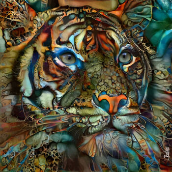 Artes digitais intitulada "Tiger premium 5" por L.Roche, Obras de arte originais, Trabalho Digital 2D