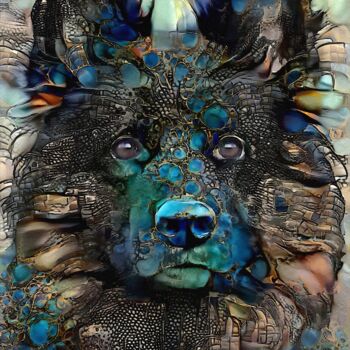 Arte digital titulada "Simon, dog" por L.Roche, Obra de arte original, Trabajo Digital 2D