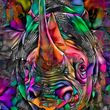 Digitale Kunst mit dem Titel "Rhino Candy" von L.Roche, Original-Kunstwerk, 2D digitale Arbeit