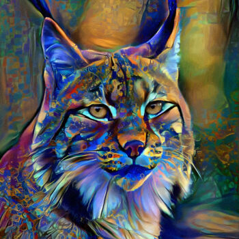 Digitale Kunst mit dem Titel "Markand, Lynx" von L.Roche, Original-Kunstwerk, 2D digitale Arbeit