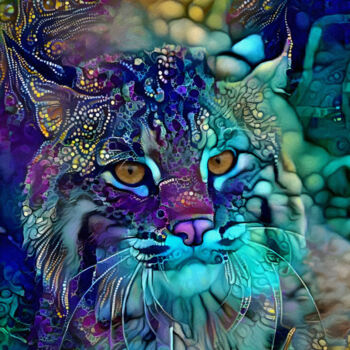 Digital Arts titled "Leonardo, Lynx" by L.Roche, Original Artwork, 2D Digital Work