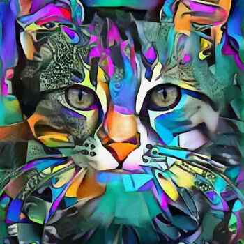 Arte digital titulada "Lucko, cat" por L.Roche, Obra de arte original, Acrílico