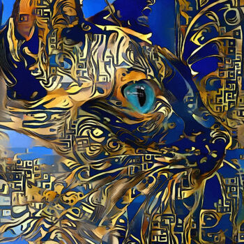 Digital Arts titled "Desmond, cat" by L.Roche, Original Artwork, Acrylic
