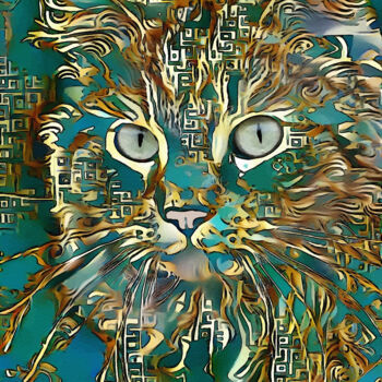 Arte digitale intitolato "Dangelo, cat" da L.Roche, Opera d'arte originale, Acrilico