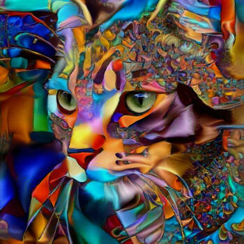 Arts numériques intitulée "Sasska , cat" par L.Roche, Œuvre d'art originale, Acrylique