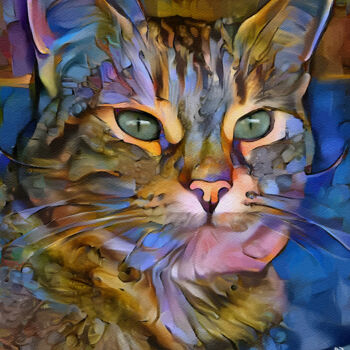 Digital Arts titled "Zorg, cat" by L.Roche, Original Artwork, Acrylic
