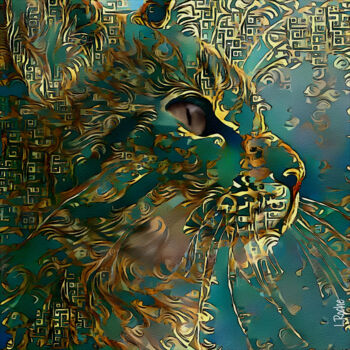 Digital Arts titled "Janday, cat" by L.Roche, Original Artwork, Acrylic