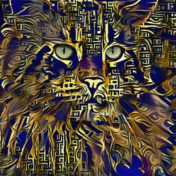 Digital Arts titled "Sheeran, cat" by L.Roche, Original Artwork, Acrylic