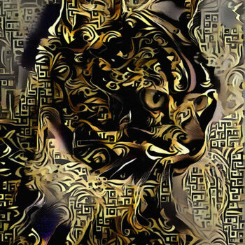 Digitale Kunst getiteld "Algor, cat" door L.Roche, Origineel Kunstwerk, Acryl