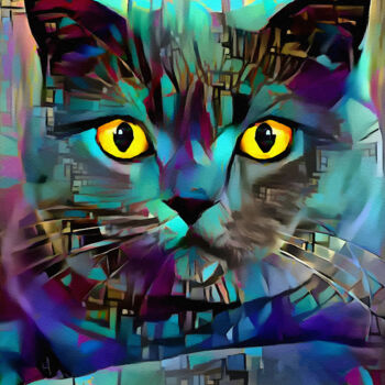 「Pikolo, cat」というタイトルのデジタルアーツ L.Rocheによって, オリジナルのアートワーク, アクリル