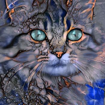 Digital Arts με τίτλο "Aslyn, cat" από L.Roche, Αυθεντικά έργα τέχνης, Ακρυλικό