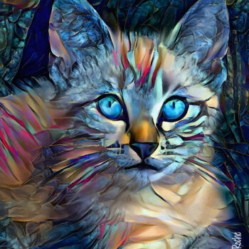 Digital Arts με τίτλο "Mamboo, cat" από L.Roche, Αυθεντικά έργα τέχνης, Ακρυλικό