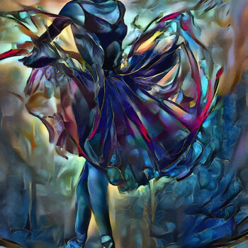 Arte digital titulada "Bal bleu" por L.Roche, Obra de arte original, Trabajo Digital 2D