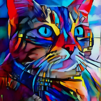 Цифровое искусство под названием "Tang, cat" - L.Roche, Подлинное произведение искусства, Акрил
