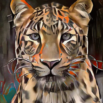 Arts numériques intitulée "Tamyn, leopard" par L.Roche, Œuvre d'art originale, Acrylique