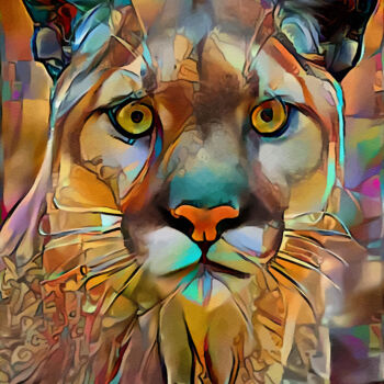 Digital Arts titled "Puma des dunes" by L.Roche, Original Artwork, Acrylic