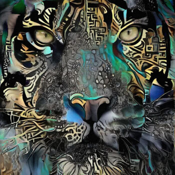 Цифровое искусство под названием "Ossam, tiger" - L.Roche, Подлинное произведение искусства, 2D Цифровая Работа
