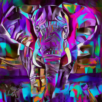 Arts numériques intitulée "Tembo rainbow" par L.Roche, Œuvre d'art originale, Travail numérique 2D